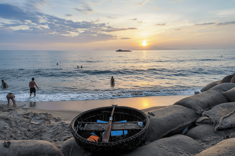 Binh Minh Beach, meaning “sunrise” in Vietnamese, is true to its name – a peaceful stretch of coast where each morning begins with golden light and gentle waves